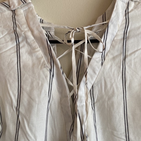 Ethereal White And Black Stripped Shirt Size small - Picture 3 of 8